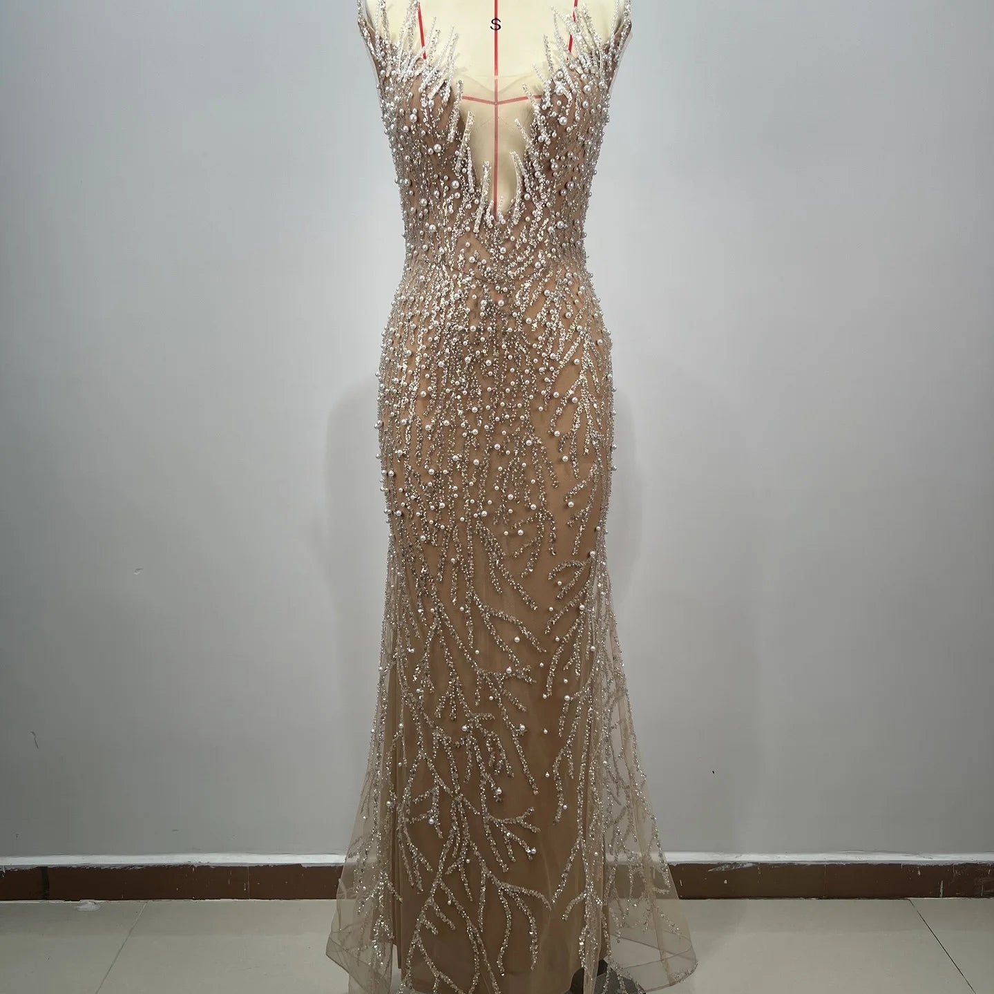 Haute couture Wedding Party dress Sequin embroidery Pearl Beading Sexy V-Neck Strapless Dress  Celebrity Birthday Party Outfit