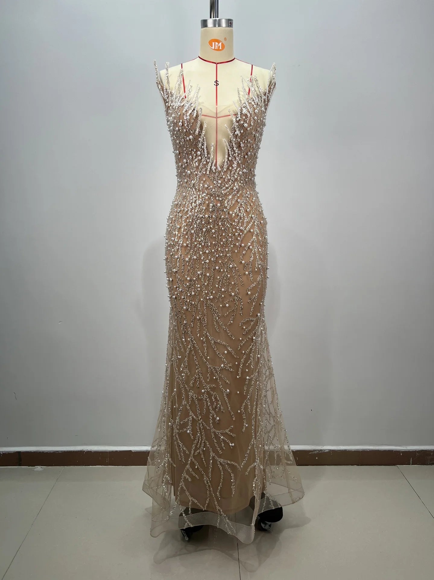 Haute couture Wedding Party dress Sequin embroidery Pearl Beading Sexy V-Neck Strapless Dress  Celebrity Birthday Party Outfit