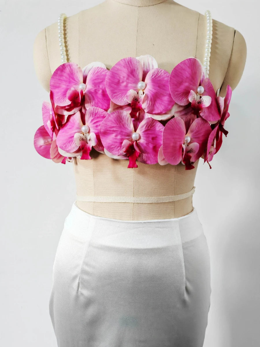 TWOTWINSTYLE Hit Color Spliced Applique Two Piece Sets for Women Square Neck Sleeveless Vest High Waist Skirt Elegant Set Femlae