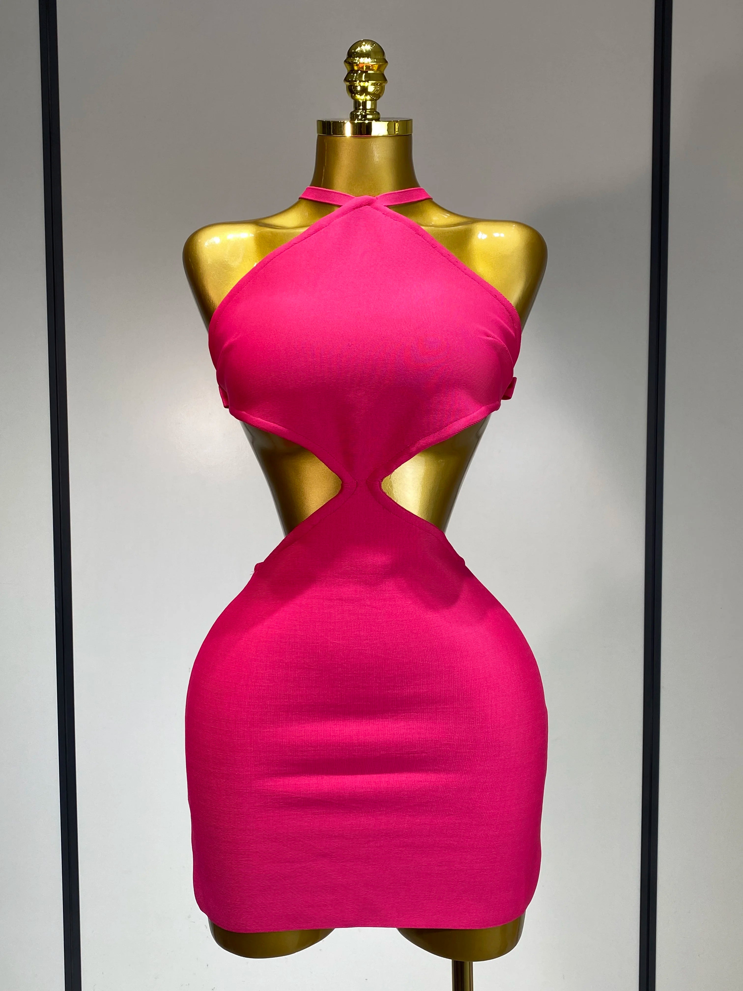 Women Luxury Sexy Backless Cut Out Bow Tie Mini Bodycon Bandage Dress 2025 Celebirty Elegant Evening Party Birthday Dresses