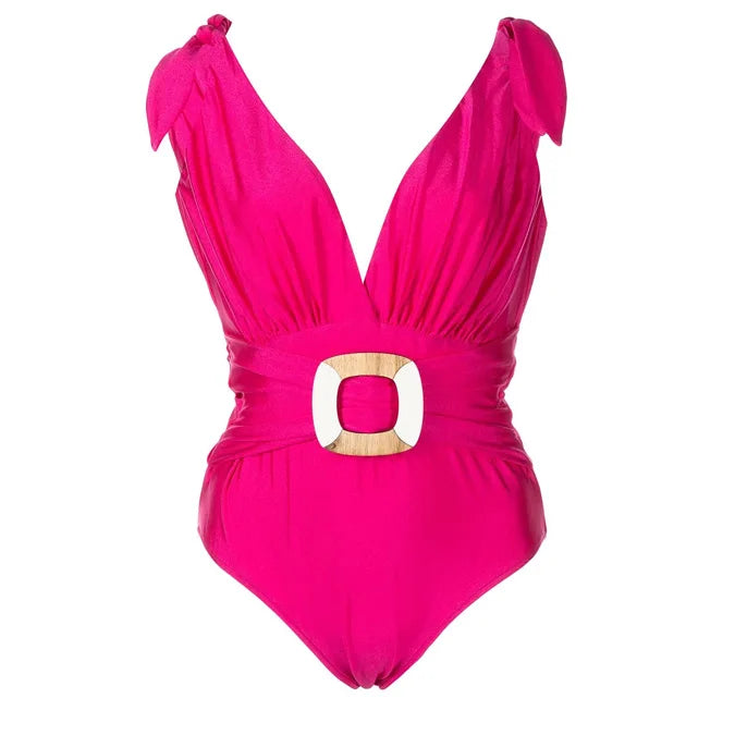 Swimwear Women 2024 Sexy One Piece Swimsuits Deep-v Beachwear Ruffled Plus Size Bathing Suit Luxury Designer Micro Bikinis Set only swimsuit