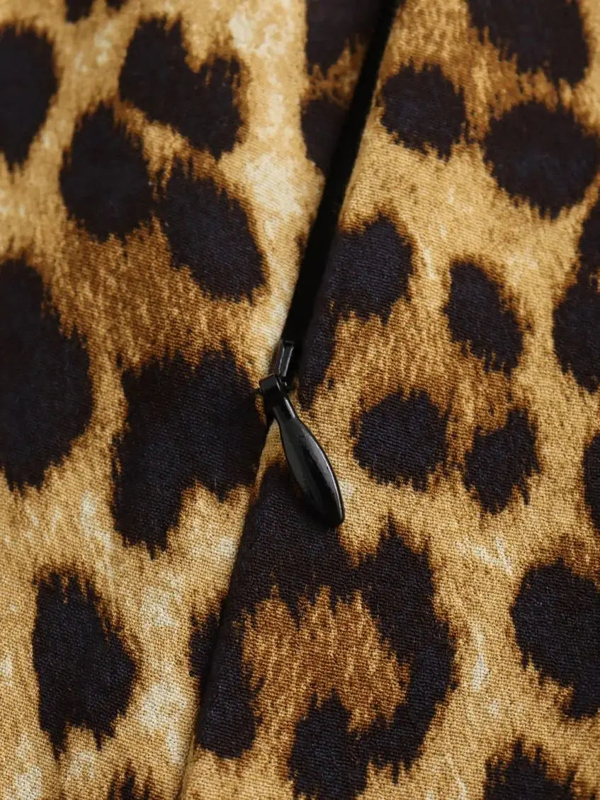 XNWMNZ Women Fashion Animal Print Dress Women High Street O Neck Sleeveless Back Zip Female Mini Dresses