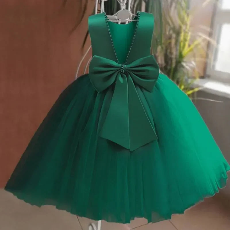 Christmas Dress for Teen Girls New Long Dresses for Pageant Prom Elegant Xmas Costumes Wedding Party Bridesmaid Backless Gown C00788-LV