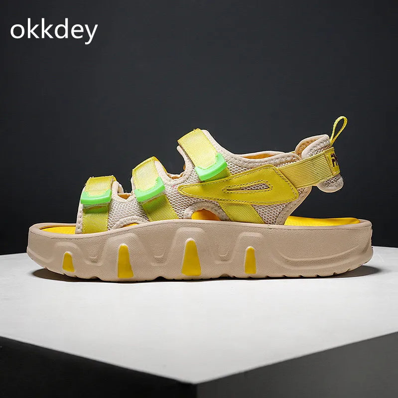 Platform Mens Sandals Casual Outdoor Waterproof Comfortable Trendy All-match Shoes Breathable Beach Sandals Spring Summer Main