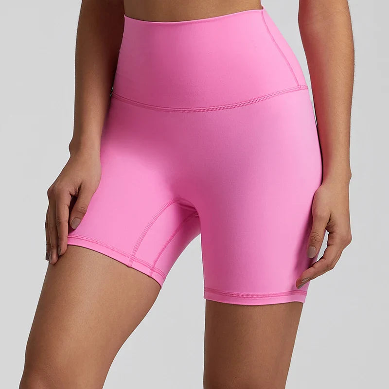 No Front Seam High Waisted Biker Shorts Sport Women Fitness Spandex Leggings Booty Buttery Soft Gym Workout Yoga Shorts 5 Inches Millennial Powder