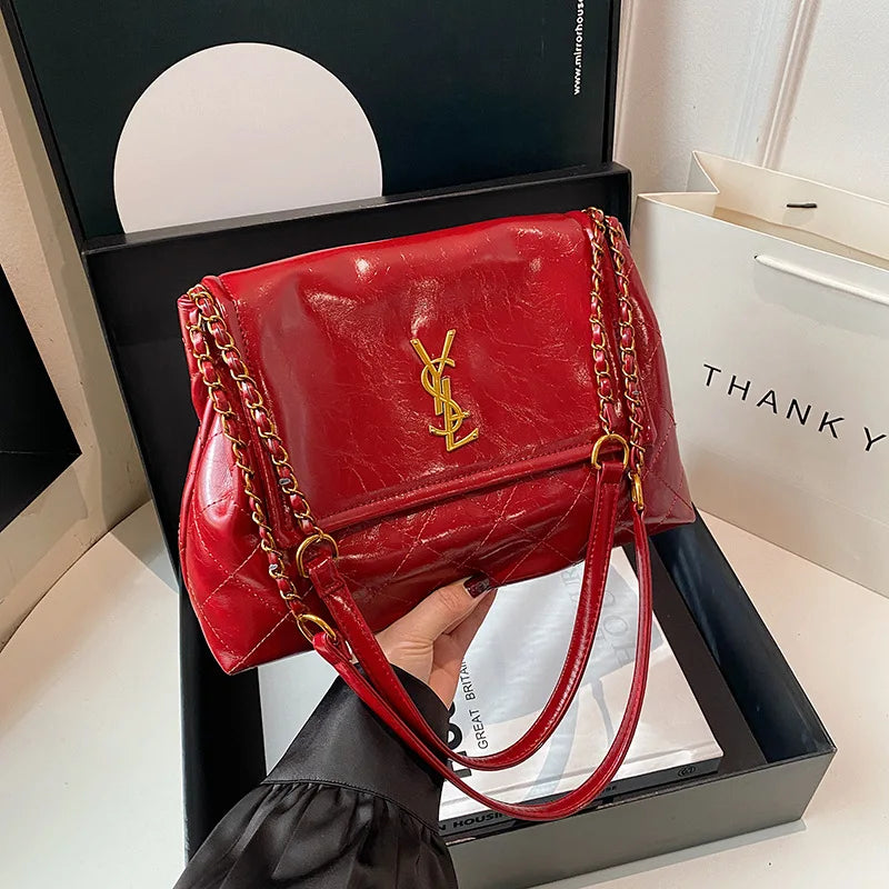 2025 New Chanel-Style Chain Bag for Women - Spacious Crossbody Purse with Shoulder Strap, Elegant Minimalist Design