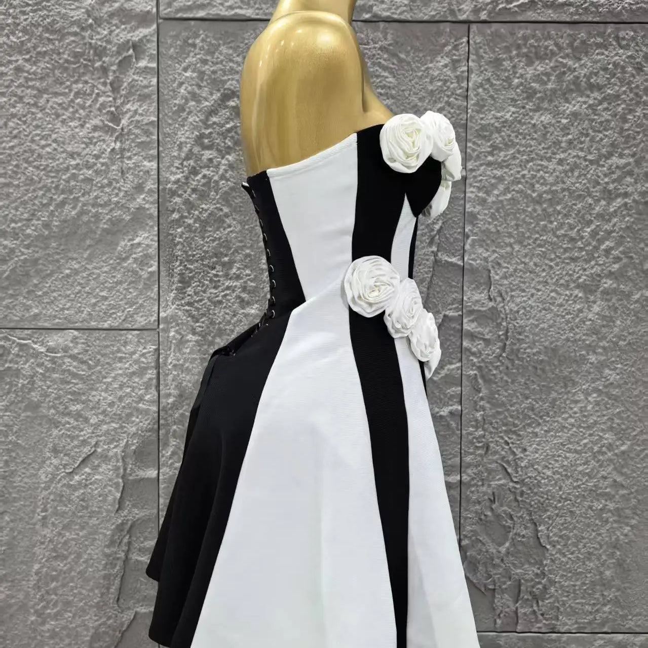 High Quality Women Sexy Strapless Florals Bandage A-Line Mini Dress Celebrate Birthday Party Girls' Date Vacation Dress