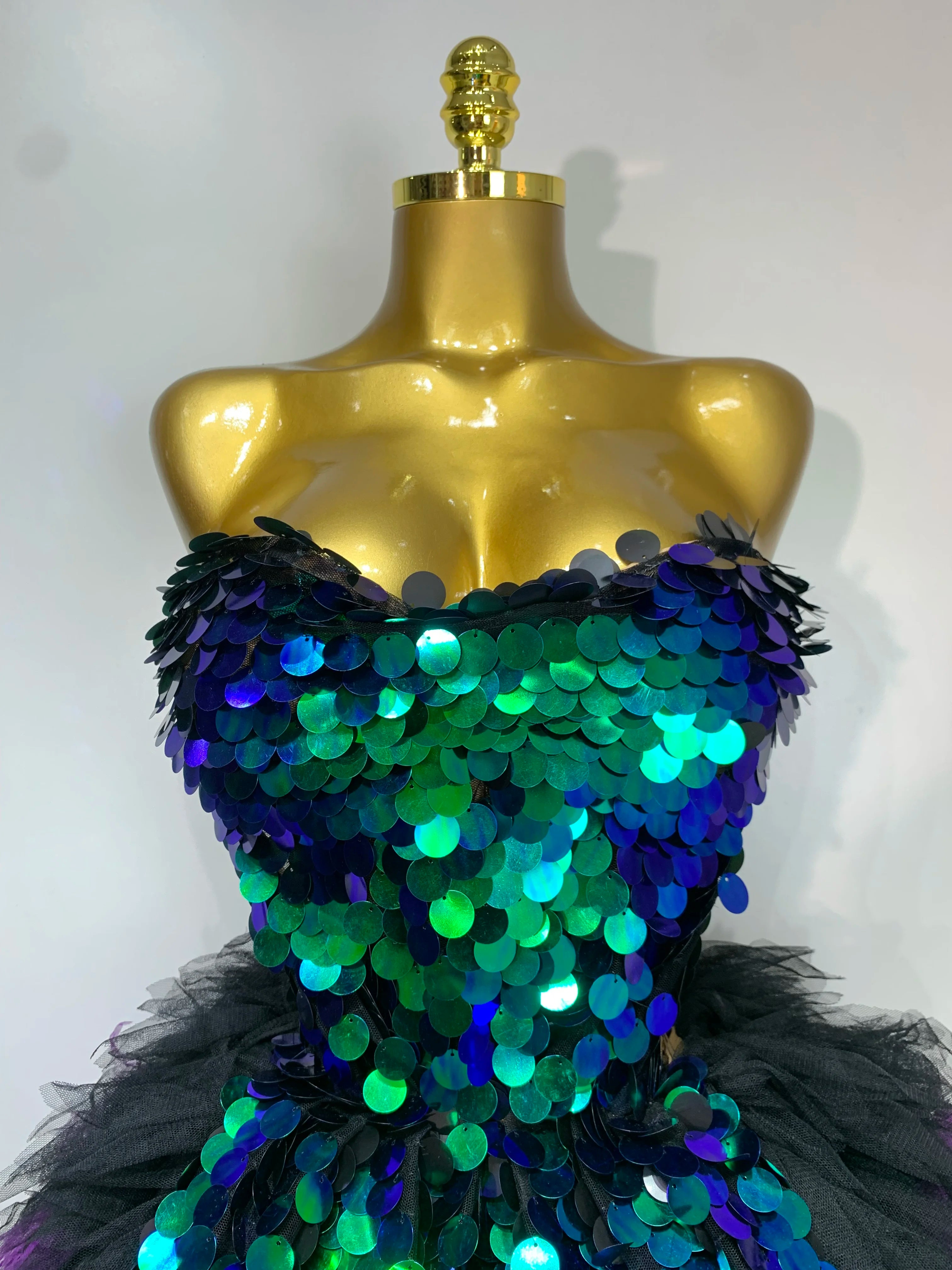 Two Pieces Set Women Stage Performance Costume Birthday Evening Party Nightclub outfit Drag Queen Sexy Backless Mini Skirt Set