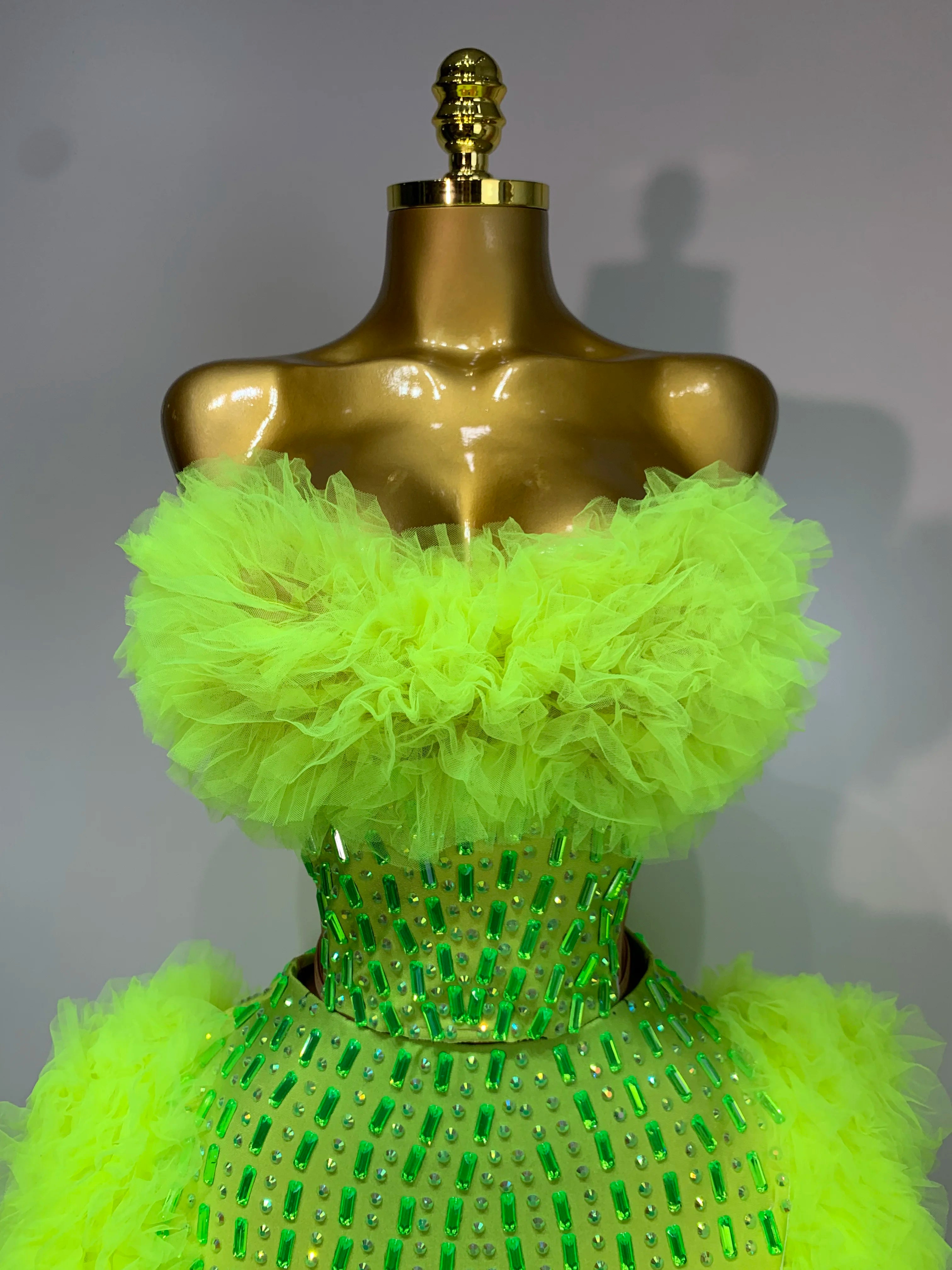 Women Sparkly Rhinestone Sexy Strapless Tops Skirt Two Piece Set Celebrate Evening Party Luxury Birthday Nightclub Stage Outfit