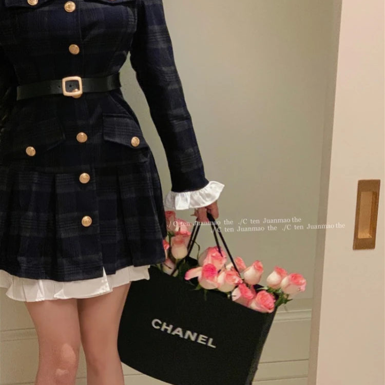 French Vintage Autumn Women Korean Fashion Elegant Party Mini Dress Female Long Sleeve Sweet One-piece Dress