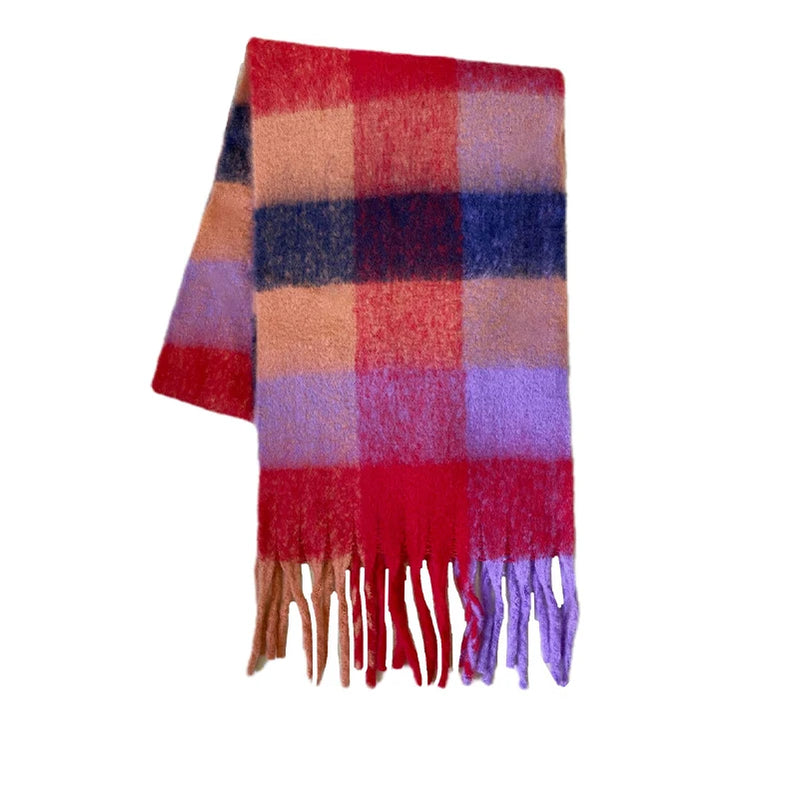 Classic Plaid Scarf Women Autumn Winter Soft Warm Scarf Luxury Long Simple Scarf Thickened Soft Shawl Fashion Accessories OR no tag