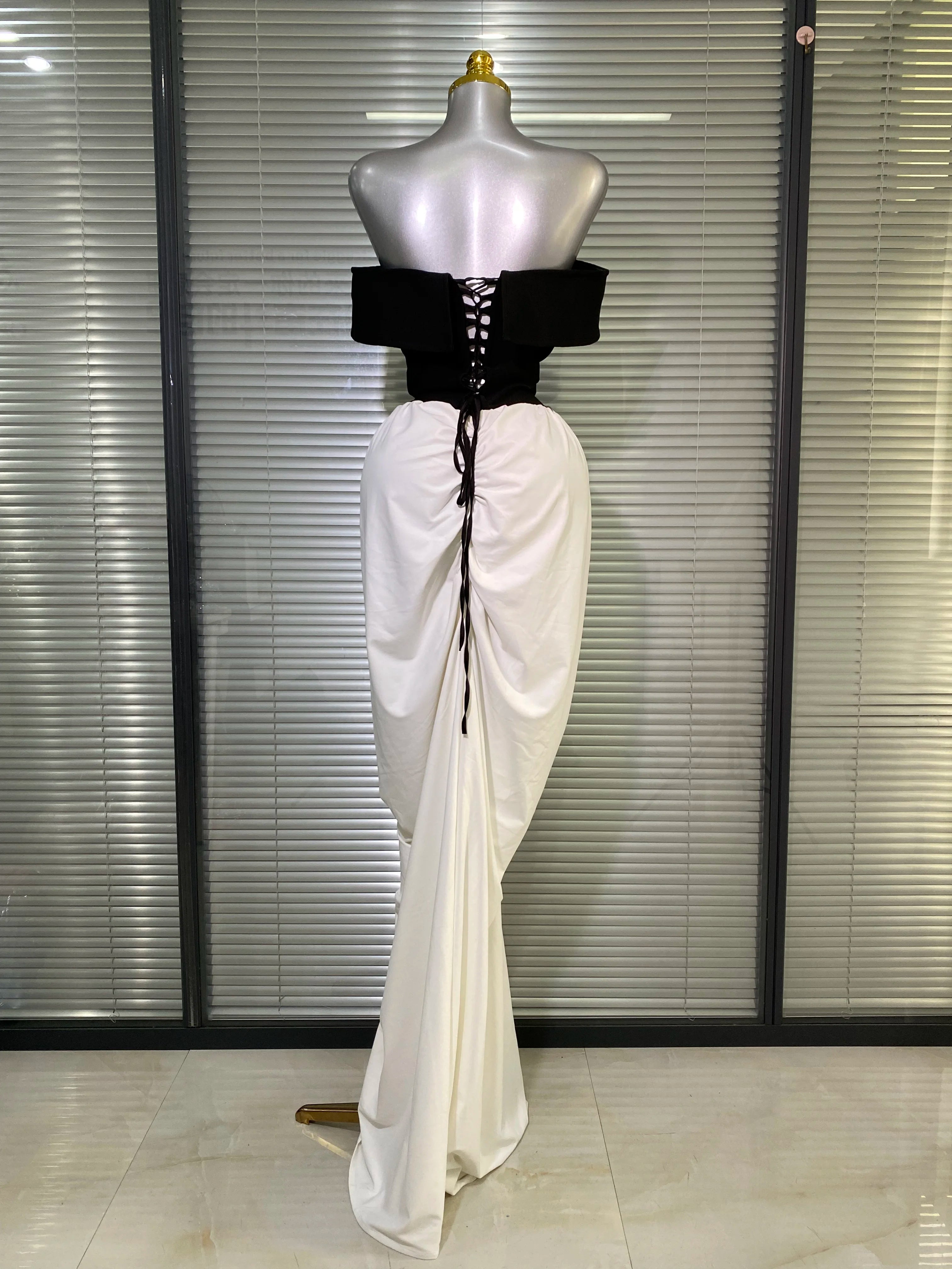 Brand New 2025 Women Sexy Off Shoulder Bandage Bodycon Maxi Dress Flower Evening Party Dress Vestido