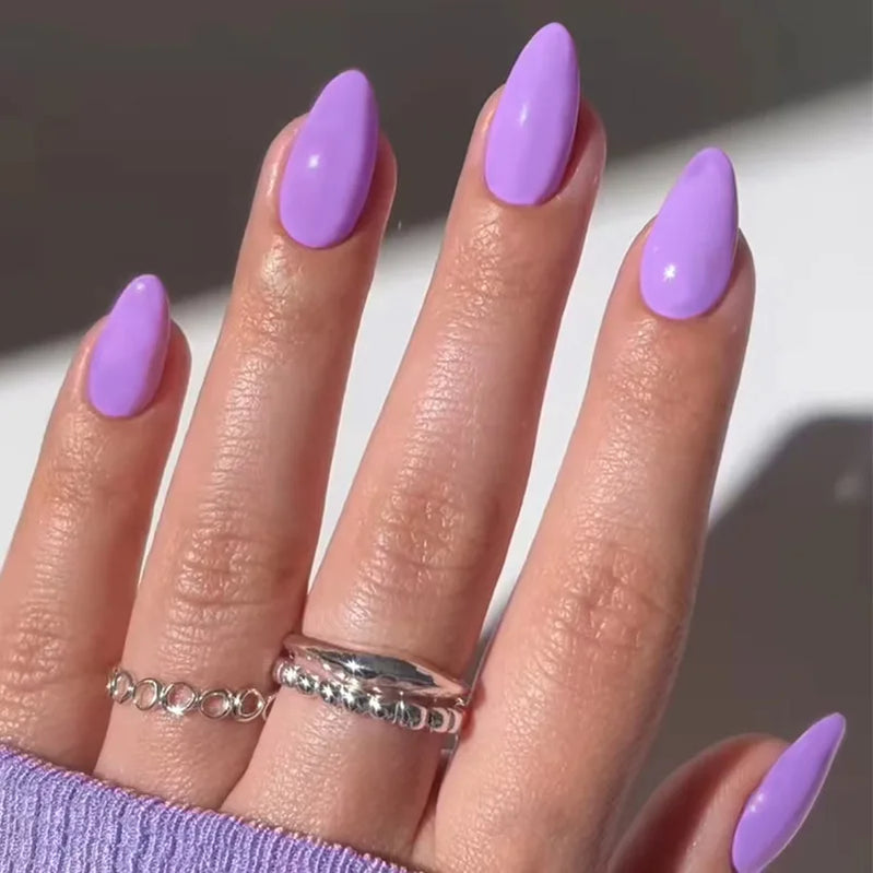 Unhas postiças simples vermelho vinho com cola, comprimento médio, amêndoa, unhas postiças, vestíveis, cabeça redonda, oval, cobertura total