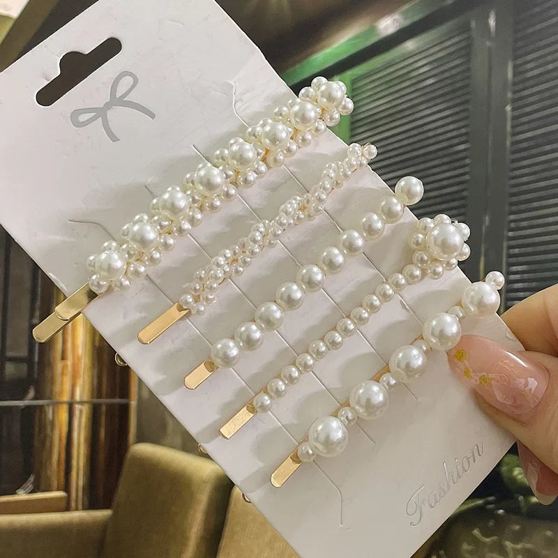 Simulated Pearl Hair Clips For Women Korean Women Hairpins Girl Geometric Hair Barrettes Fashion Hairgrip Hair Accessories Set 39