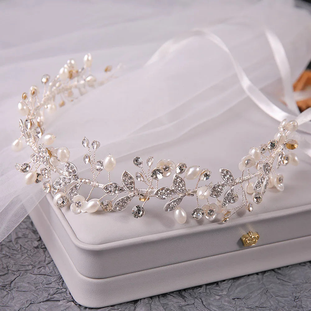 Wedding Hair Accessories Crystal Pearl Hair Belt Wedding Bridal Hair Ornaments Hair Jewelry bride Headdress Headbands