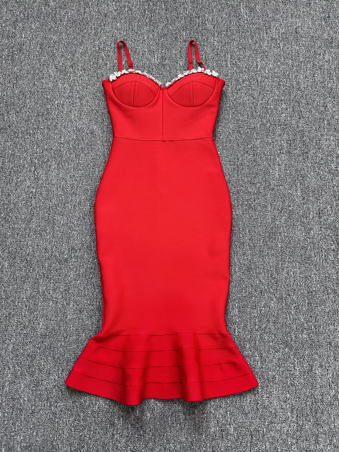 Vestido de celebridade com brilhantes, babados na altura do joelho, rayon, bandagem, elegante, para festa de clube