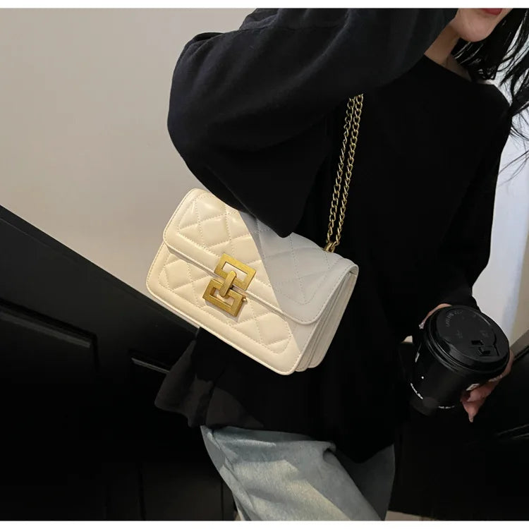 Women's Stylish Versatile Quilted Chain Bag - Unique Design Trendy Small Square Crossbody