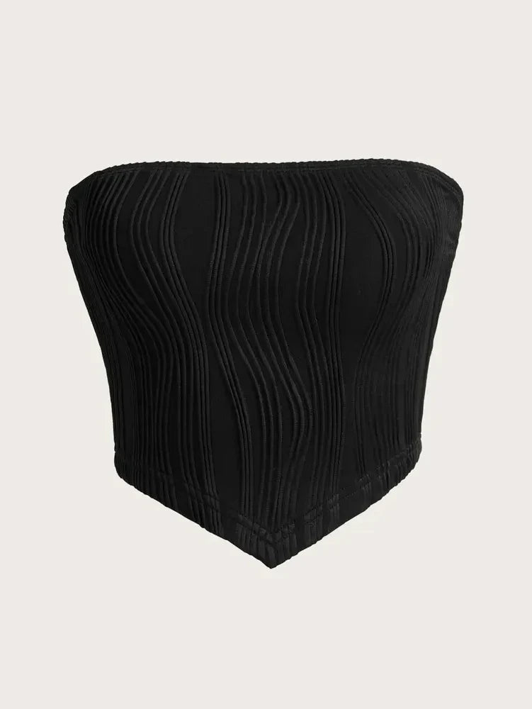 Women Summer Strapless Crop Tube Top Sexy Y2K Clothes Sleeveless Off The Shoulder Tank Top Streetwear Club Party 2024 black