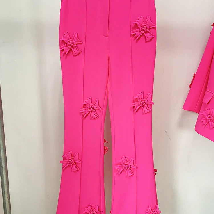 TWOTWINSTYLE Patchwork Appliques Long Trousers For Women High Waist Wide Leg Trouser Female Casual Fashion Clothing Spring