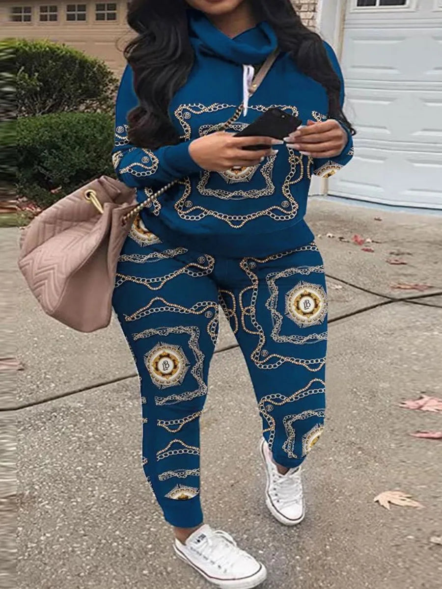 LW Plus Size Tracksuit Sets Drawstring Letter Striped Set Womens 2 Piece Sweatsuits Hoodie & Sweatpants Jogging Suits Outfits