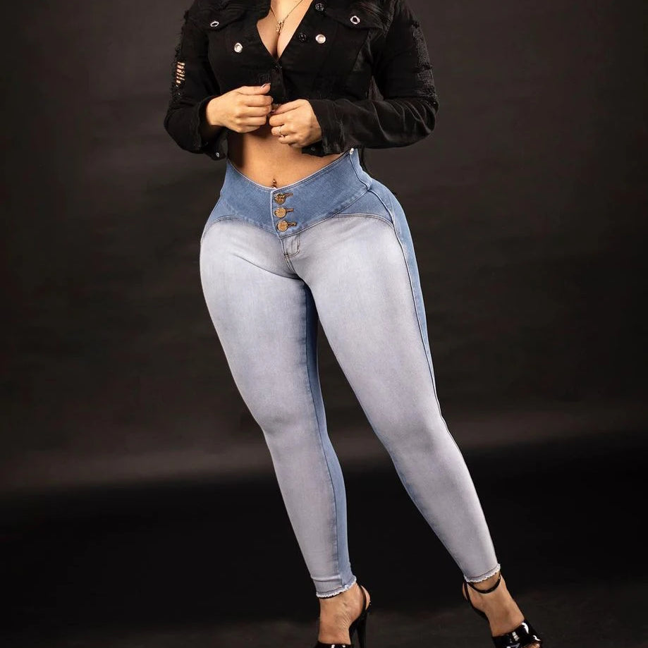 Sexy High Waist Slim Fit Skinny Butt Lifting Jeans for Women Trendy Stretchy Office Lady Casual Party Denim Pants Light Blue