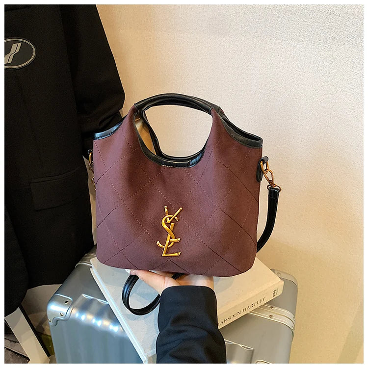 Trendy Women Satchel Bag Quilted Canvas Handbag with Chain Strap Suitable for Casual Dates Parties and Weekend Trips