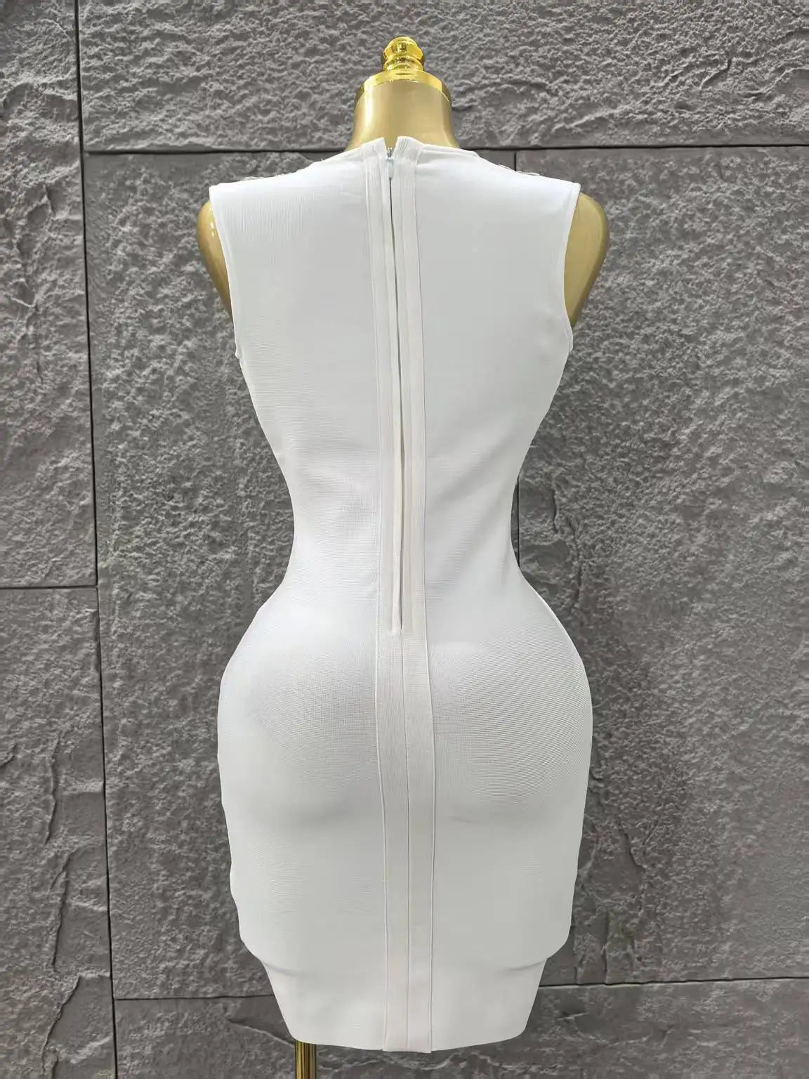 Women Sleeveless Sexy V-Neck Bodycon Mini Bandage Dress Rayon Celebrate Nightclub Party Birthday Cocktail Fashion Dress