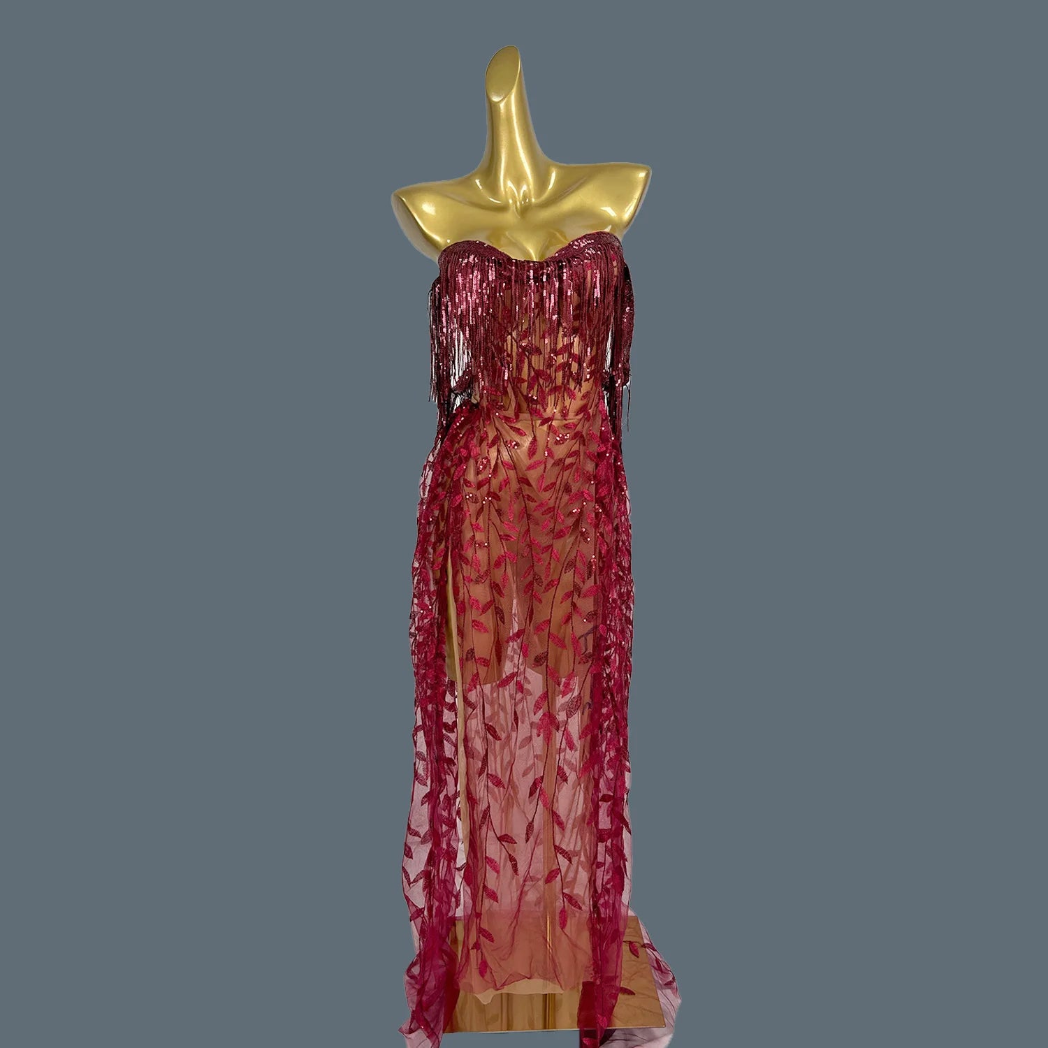 Women's Sparkly Dress Party Celebrity Sequins Maxi Dress for Young Lady Strapless Gowns Prom Singer Stage Club Show Wear Liushu