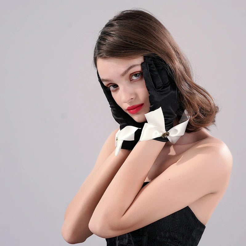 Wedding Bride Accessories Silk Gloves Long Short Dating Party Summer Elegance For Women and Girls ST-0005-A