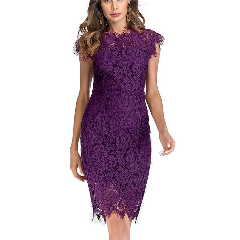 lace slim bag hip sexy dress woman PURPLE