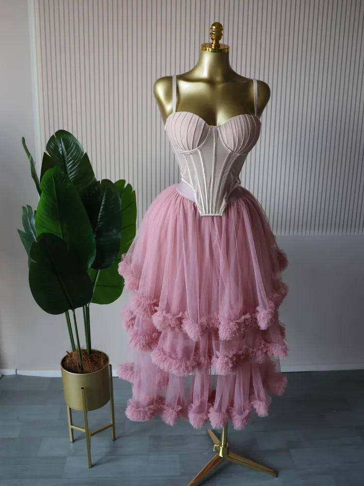 CM.YAYA Women's Dress Set Sleeveless Strap Tops and Pleated Tiered Skirts Suit Elegant Vacation Birthday Two 2 Piece Set Outfits