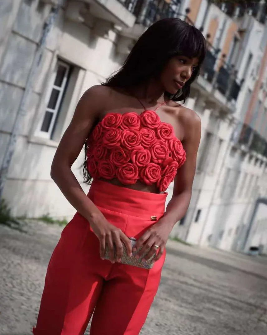 Summer Women Sexy Halter Off the Shoulder Bodycon Short Florals Tops Celebrate Nightclub Party Birthday Camis Tops