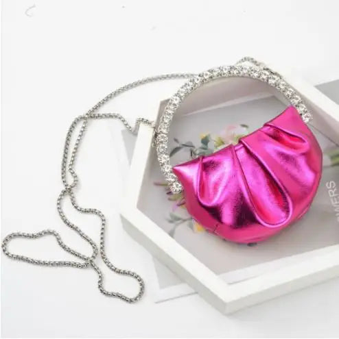 Designer Rhinestones Clutch Purse Bag for Women Handle Bag Leather Shoulder Bag Purse Shiny Crystal Purses and Handbag 2