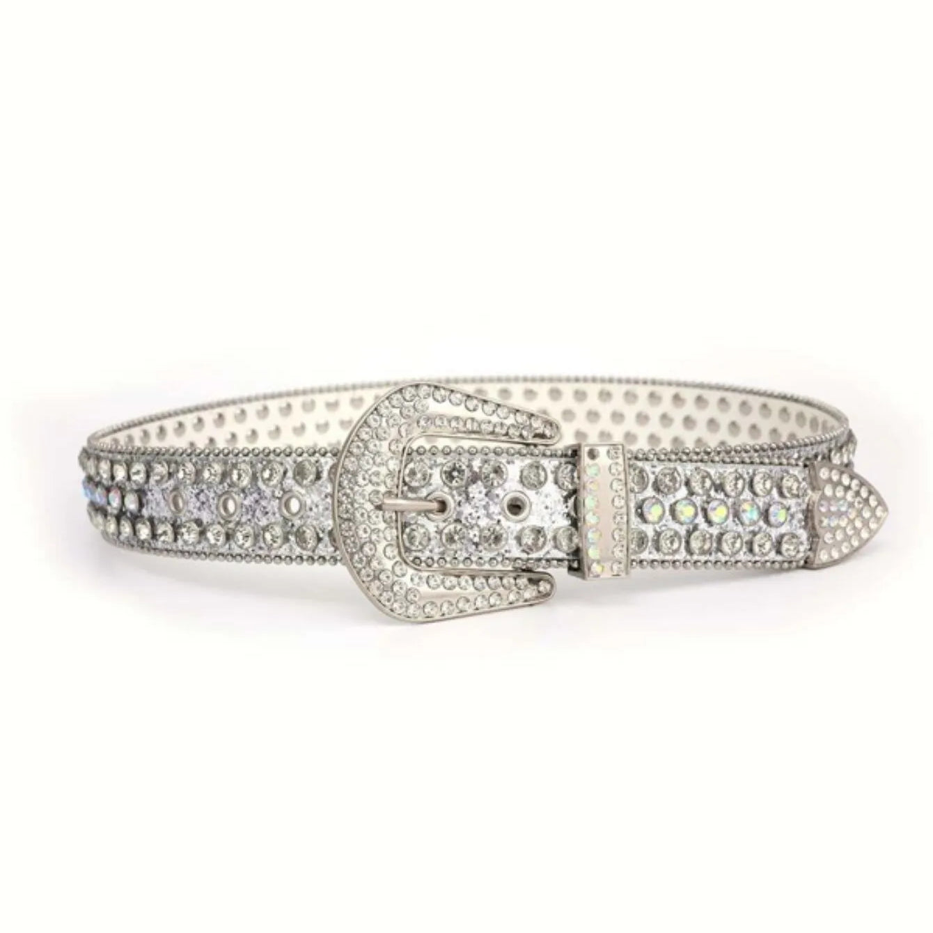 Women's Jeans Rhinestone Large Size Belt Men's Belt Western Denim Shiny Rivet Design Leather HipHop Punk Rock Y2K Style Belt