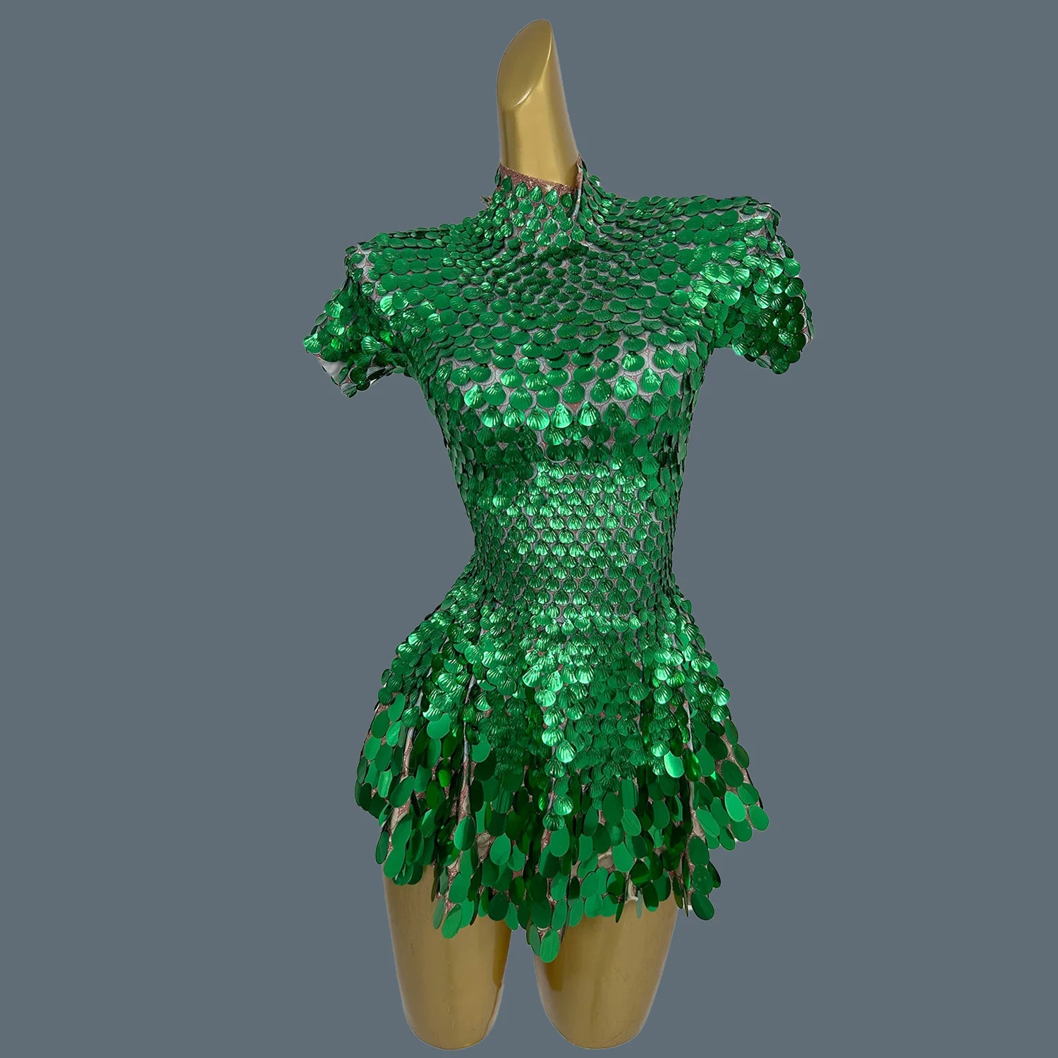 Sparkly Sequins Latin Dress Stage Wear Celebrate Birthday Prom Short Dress Nightclub Stage Performance Dance Costume Jinsique