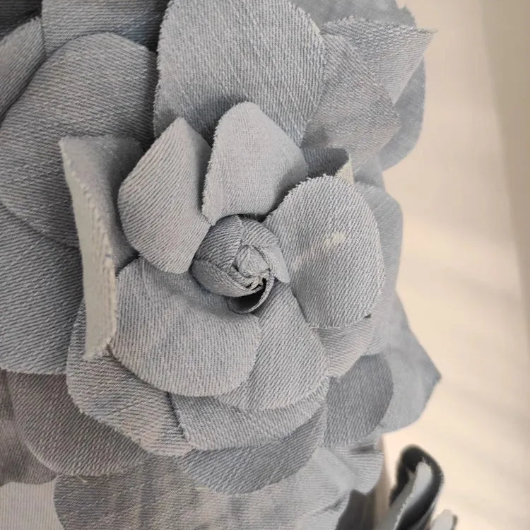 French Elegant Solid 3D Appliques Flower Patchwork Slimming Dress For Women Slash Neck Sleeveless Tunic Vestidos Female Clothing