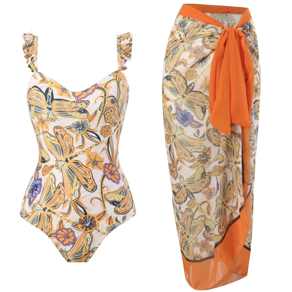 2023 Sexy Fashion One Piece Swimsuit Solid 3D Flower Summer Women Swimwear Beachwear Summer Luxury Monokini Bathing Suit a set 19