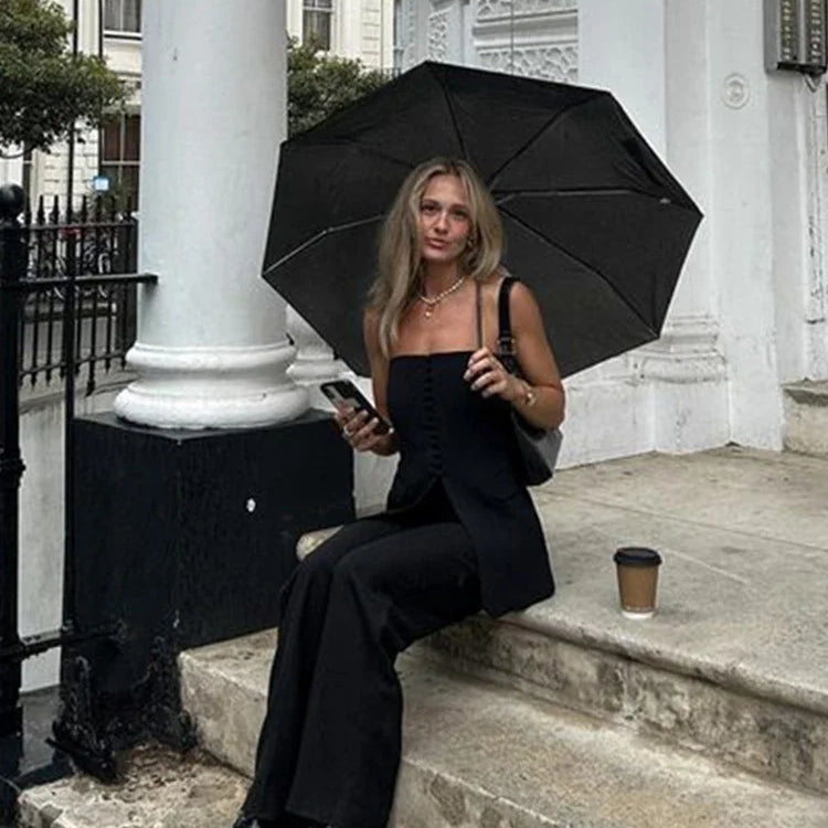 Women Strapless Split Tube Tops Sexy Corset Slim Backless Sleeveless Off Shoulder Single Breasted Vest Female Lady Top