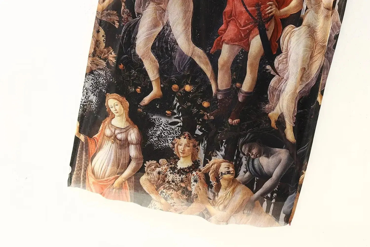 Women Fashion Oil Painting Printing Mesh Slim Midi Dress Female Chic O Neck Long Sleeve Casual Party Vestidos