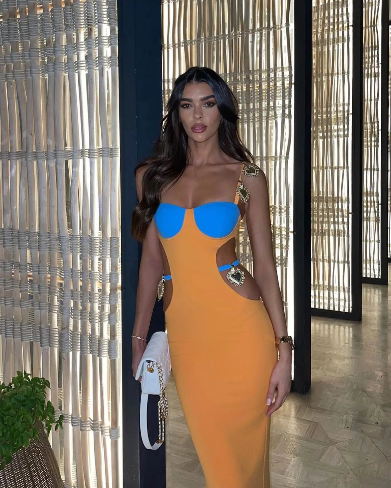 High Quality 3 Colors Women Sleeveless Sexy Sequined Hollow Out Bodycon Long Rayon Bandage Fashion Cocktail Birthday Maxi Dress