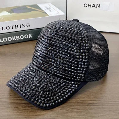 Summer Ladies Baseball Cap Korean Wild Spring and Autumn Rhinestone Caps Fashion Personality Street Highlights Hip-hop Hats MZBQ128-W hei hei z 55-60cm