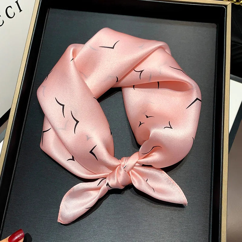 53cm Pure Silk Scarf Women Square Scarves Foulard Hairbands Lady Luxury Designer Female Bandana Neck Kerchief Ties Bandana Hijab 53cm Silk Scarf 14 53X53CM