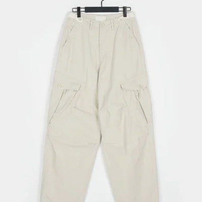 Multiple Pockets Straight Trousers Women Summer Loose Thin Cargo Pants Y2k Grunge High Waist Casual Wide Leg Grey apricot