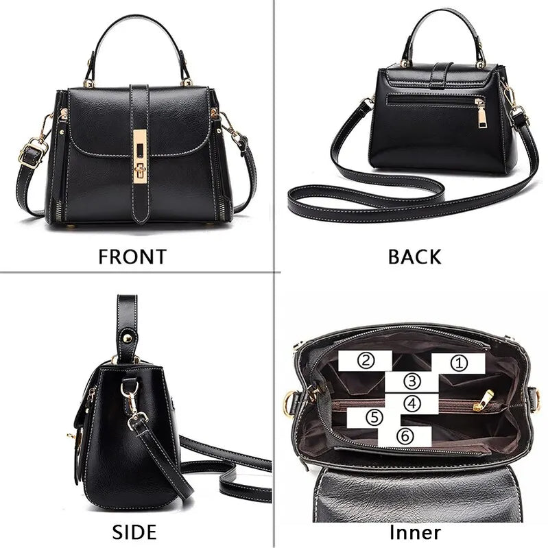 Women Flap Square Purses and Handbags Twist Lock Shoulder Bag Solid Color Crossbody Female Messenger Bag Casual Hobo Bags