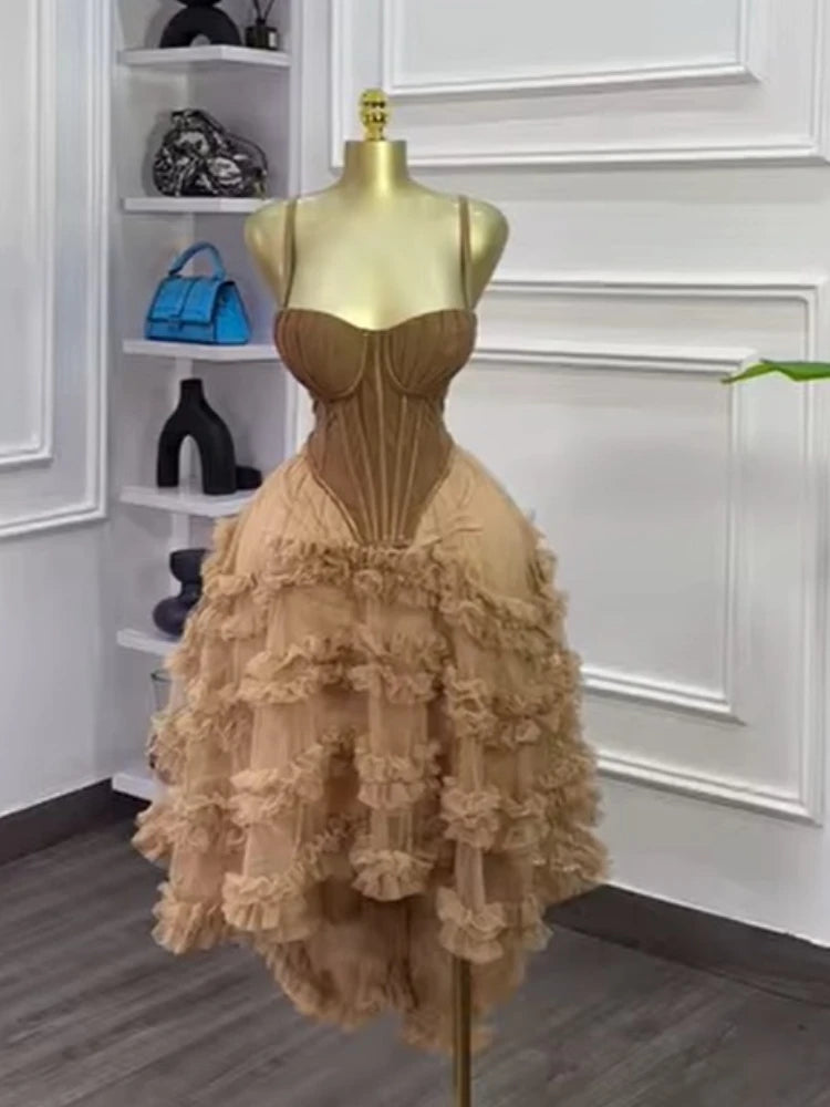 CM.YAYA Women's Dress Set Tunic Irregular Crop Top and Irregular Ball Gown Maxi Long Skirt Suit 2025 Two 2 Piece Set Outfits