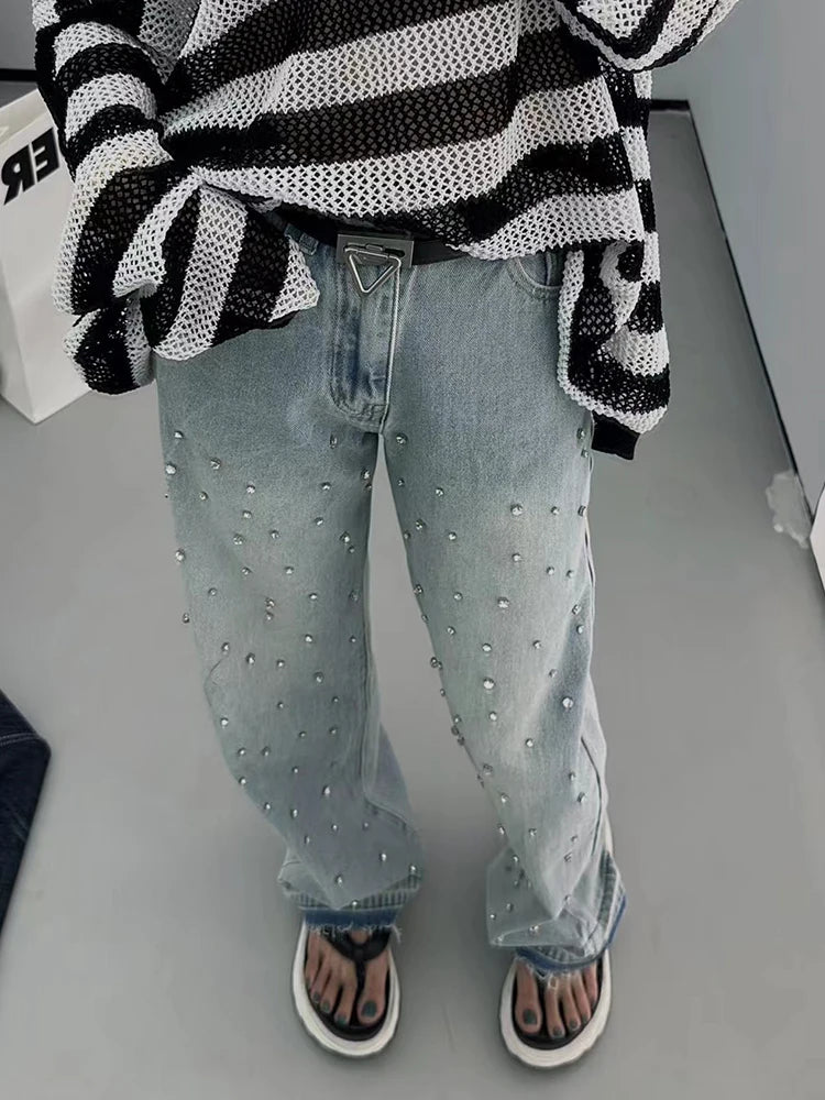 Patchwork Embroidered Flares Jeans For Women High Waist Spliced Button Slim Pencil Pants Female Fashion Clothes