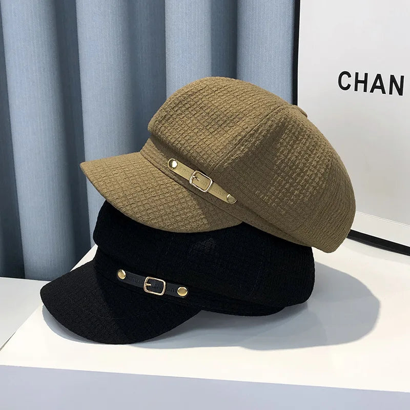 Fashion Designer Winter Women Berets Female Retro boinas Berets caps for women hats Bonnets Hats for Women Octagonal Newsboy Hat