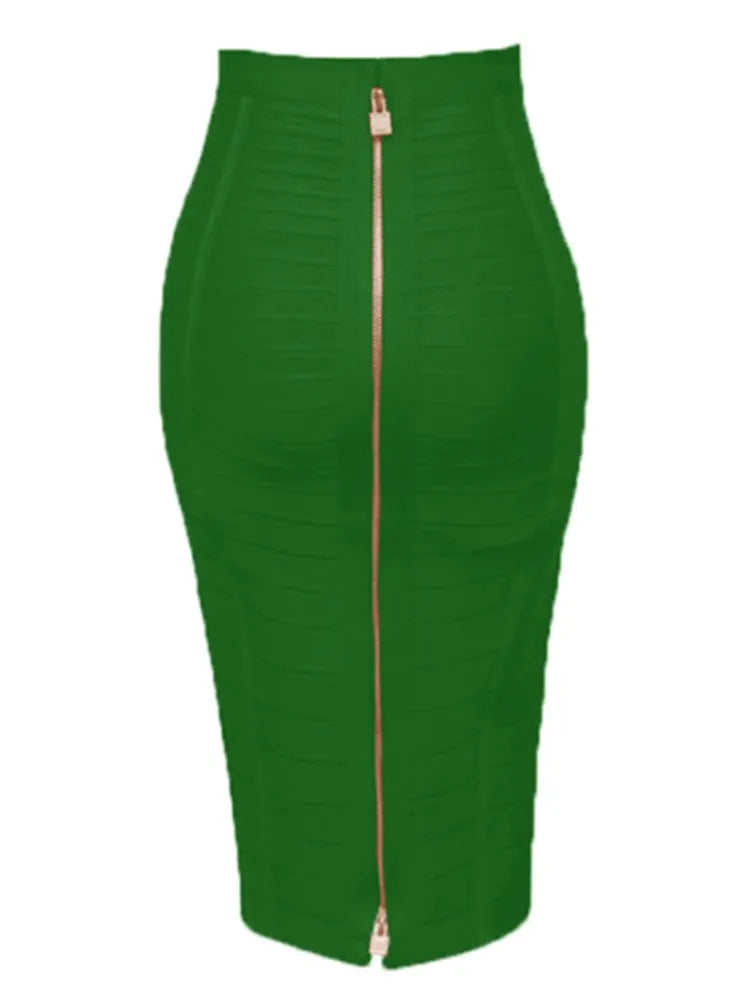 Saia bandagem sexy com zíper, tamanho grande GG XXL, moda verão 2022, designer, saia lápis justa, 58 cm