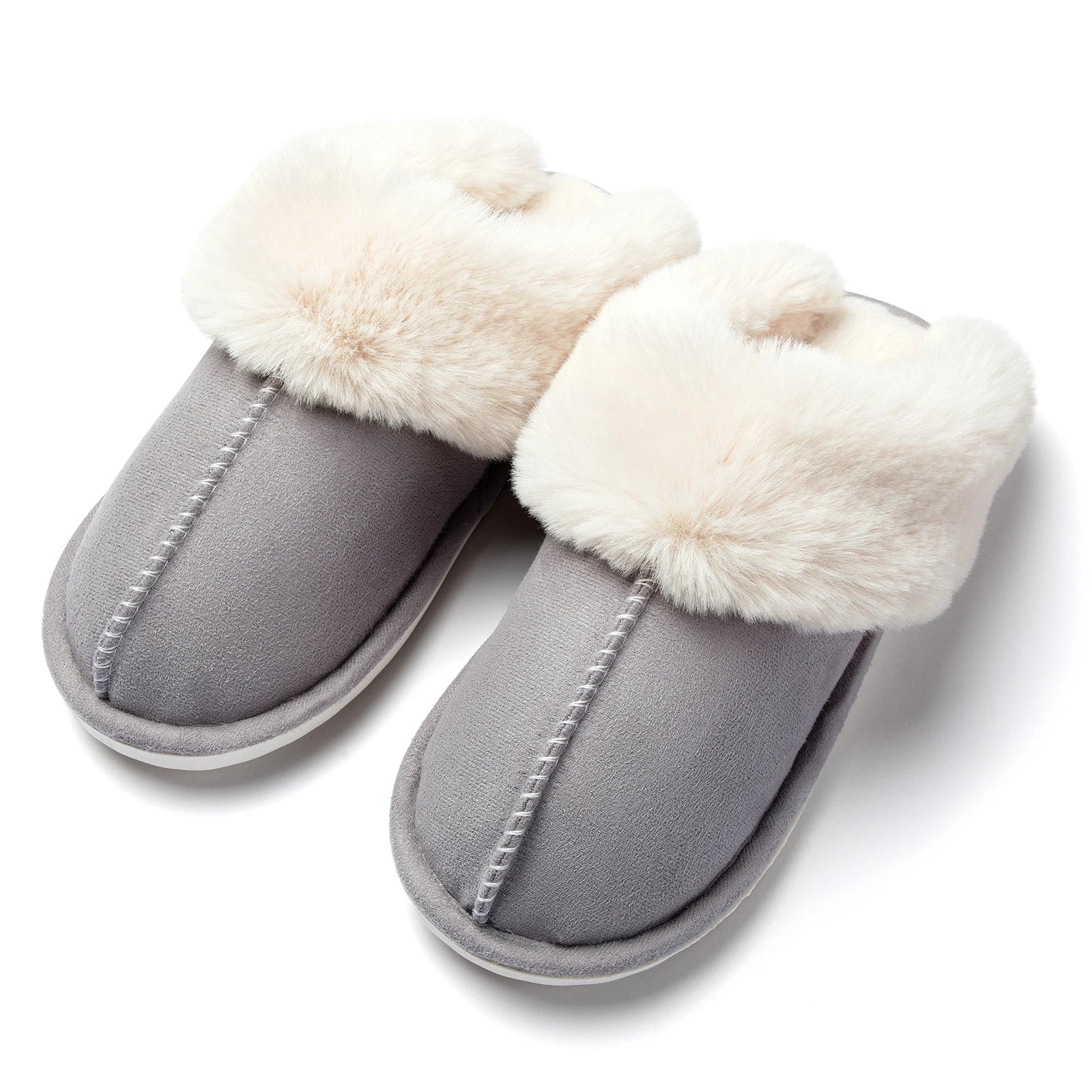 Winter Slippers Women Indoor Outdoor Wear Soft Thick PVC Non-slip waterproofWarm Cute Design Fashion Versatile Gray