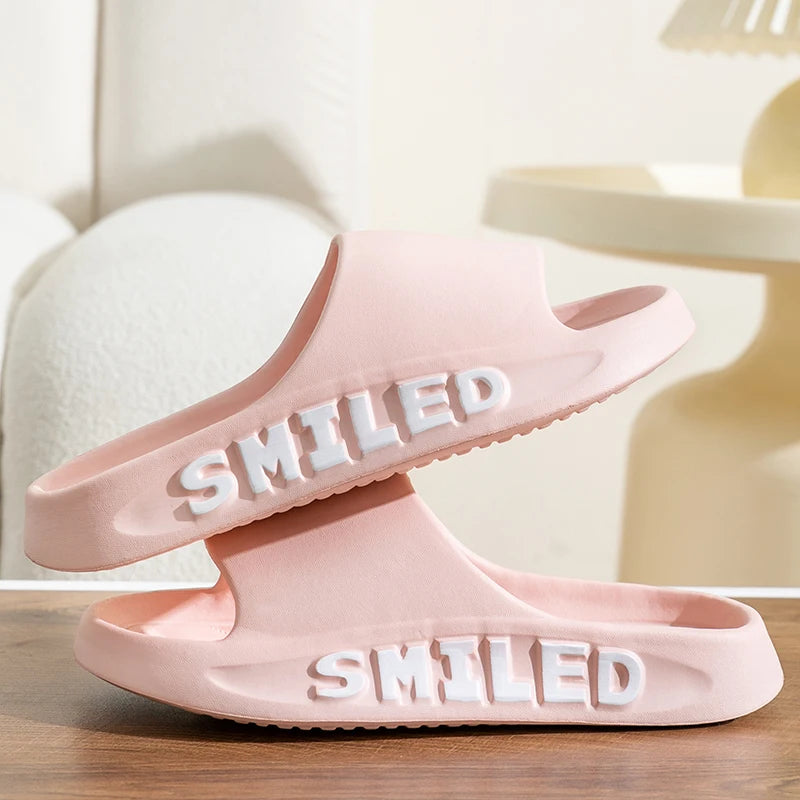 Fashion Concise Summer Couple Non-slip Soft Slides Lithe Comfort Sandals Men Women Casual Slippers Ladies' Home Flip Flops Pink